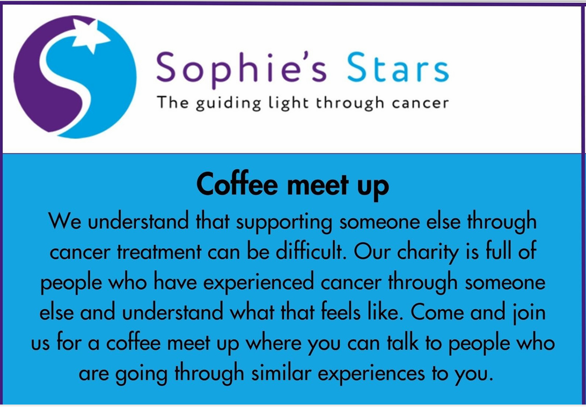 Image of a flyer for coffee meet up with details as in the post.