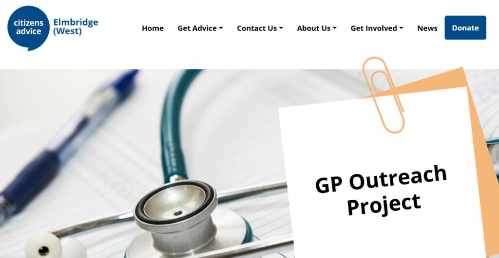 GP outreach project poster. Picture of stethoscope.