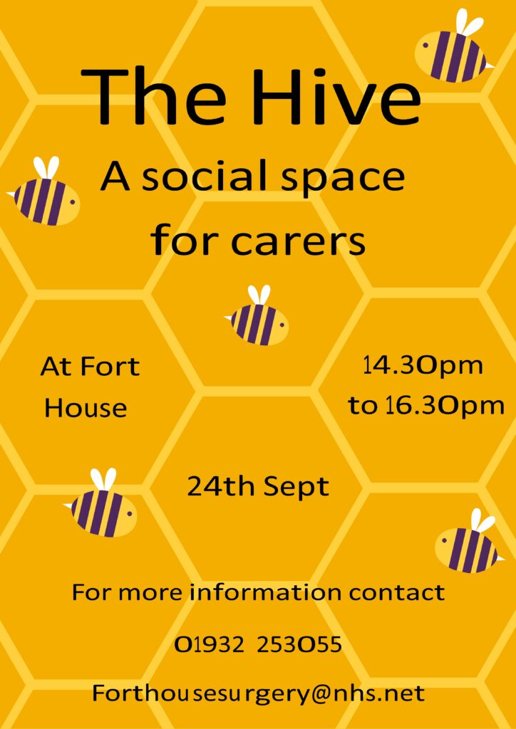 A graphic of a flyer for The Hive